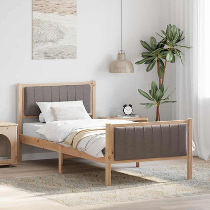 Struttura del Letto con testiera Marrone e taupe 90 x 190 cm | homemem39