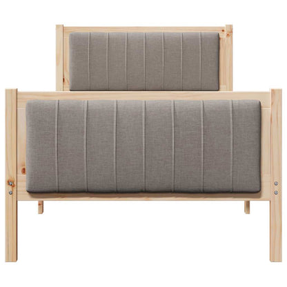 Struttura del Letto con testiera Marrone e taupe 90 x 190 cm | homemem39