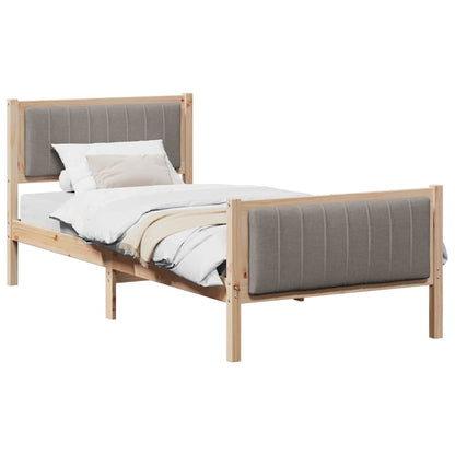 Struttura del Letto con testiera Marrone e taupe 90 x 190 cm | homemem39