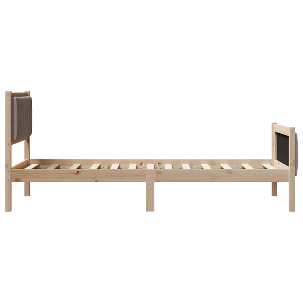 Struttura del Letto con testiera Marrone e taupe 90 x 190 cm | homemem39