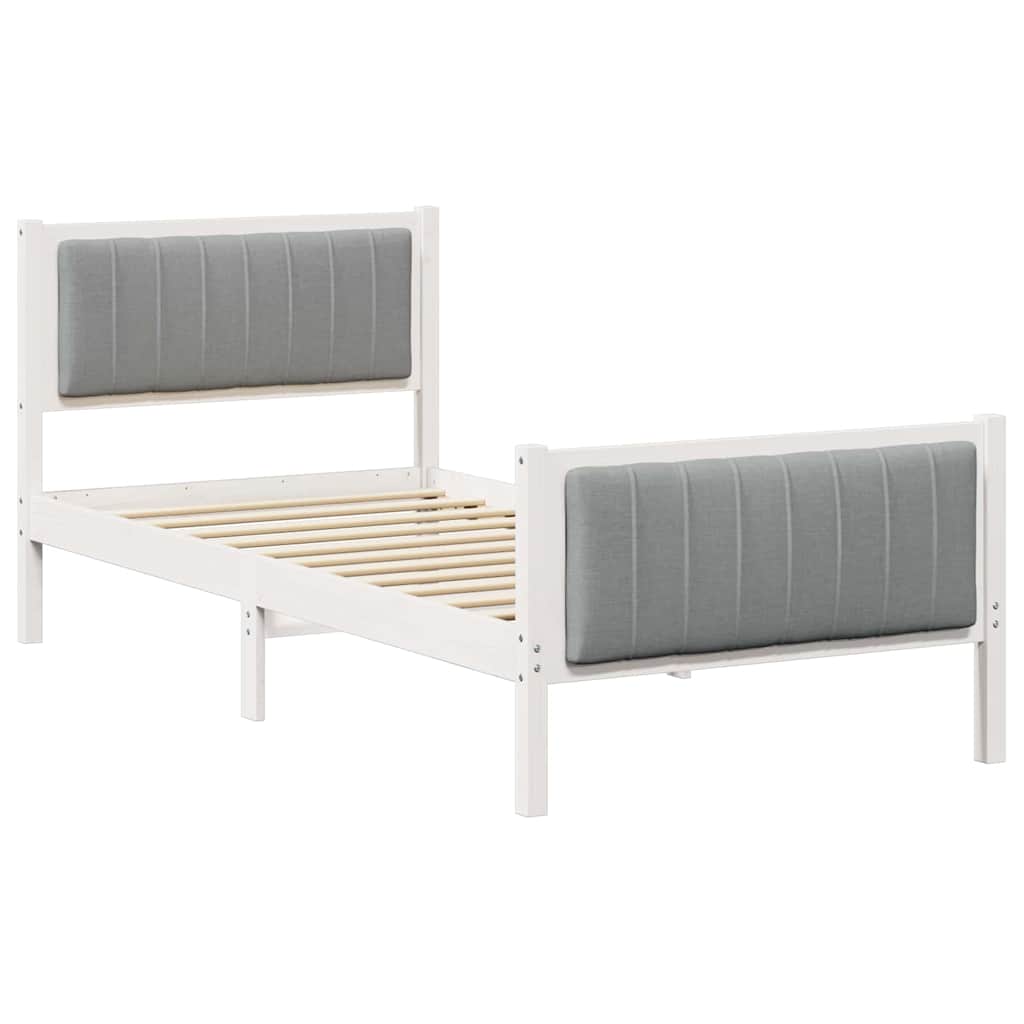 Struttura del Letto Bianco e grigio chiaro 90 x 190 cm | homemem39