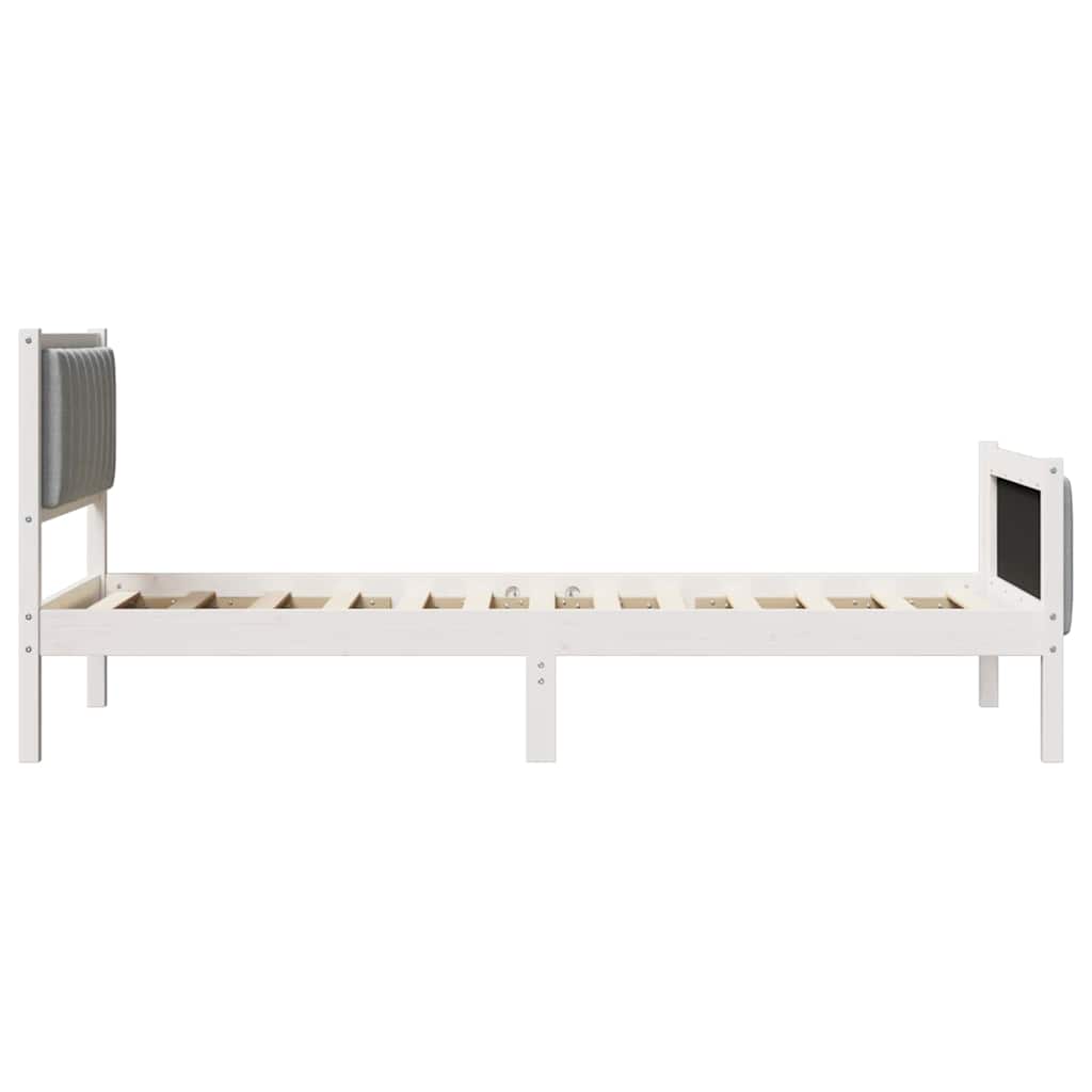 Struttura del Letto Bianco e grigio chiaro 90 x 190 cm | homemem39