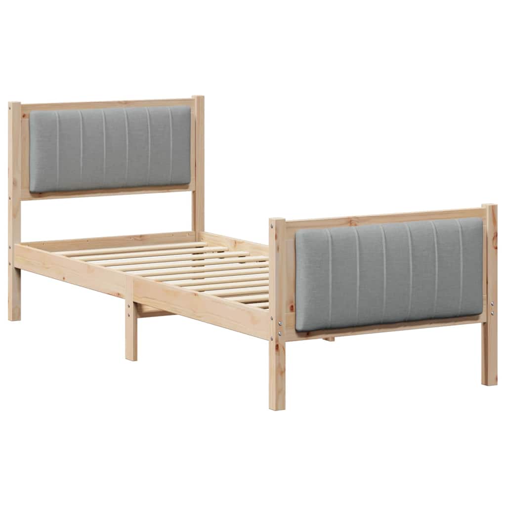 Struttura del Letto Marrone e grigio chiaro 75 x 190 cm | homemem39