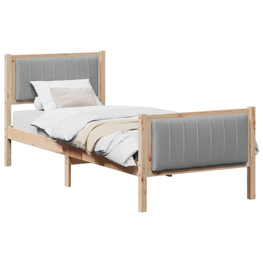 Struttura del Letto Marrone e grigio chiaro 75 x 190 cm | homemem39
