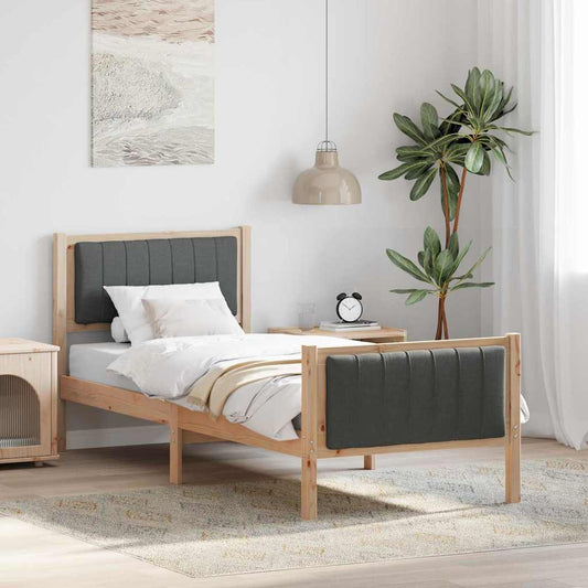 Struttura del Letto marrone e grigio scuro 75 x 190 cm | homemem39
