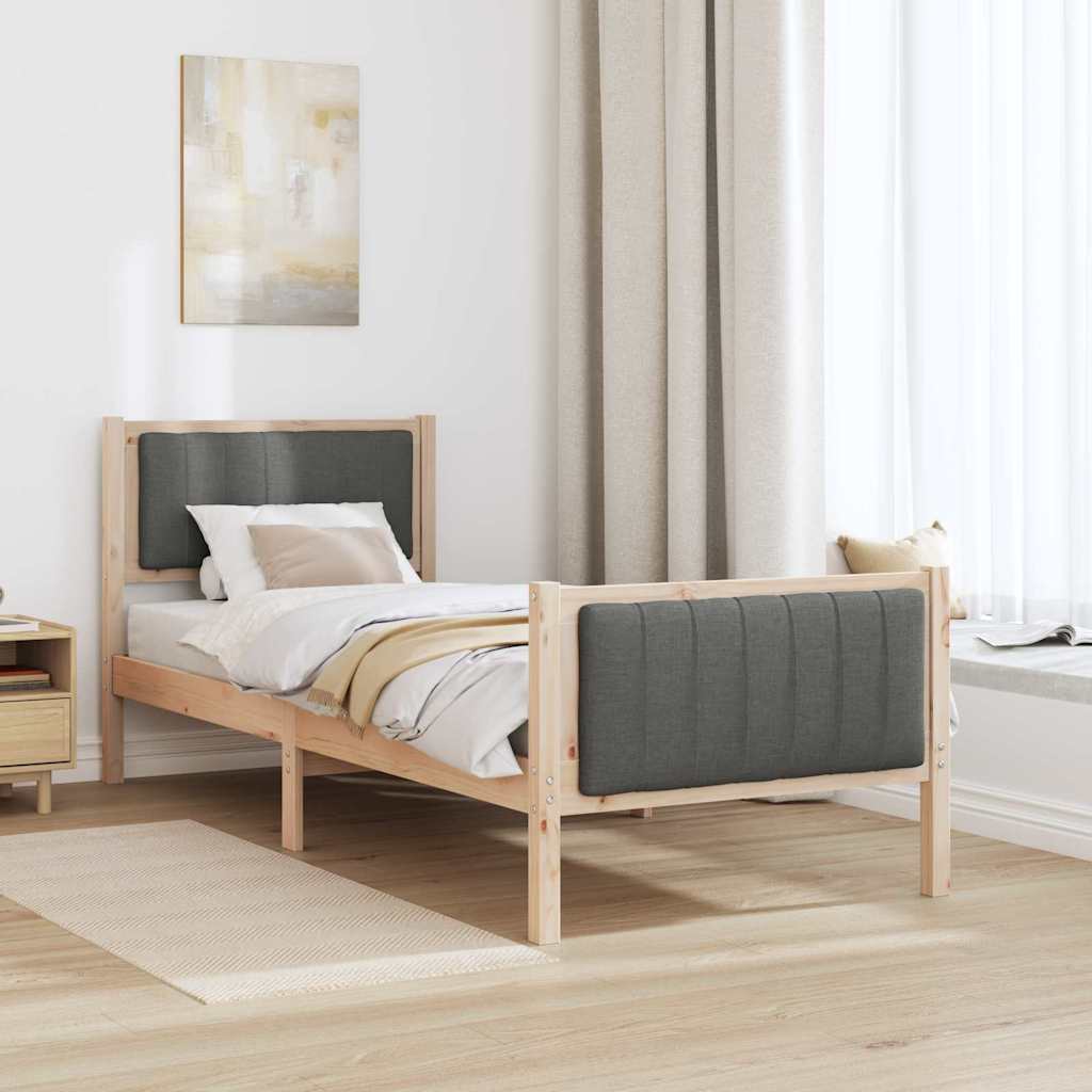 Struttura del Letto marrone e grigio scuro 75 x 190 cm | homemem39