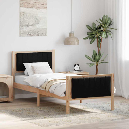Struttura del Letto con testiera Marrone e nero 75 x 190 cm | homemem39