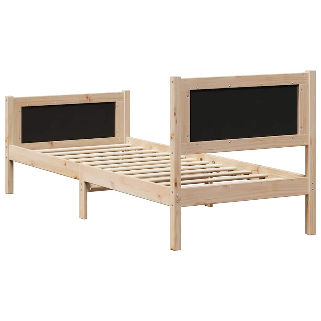 Struttura del Letto con testiera Marrone e nero 75 x 190 cm | homemem39
