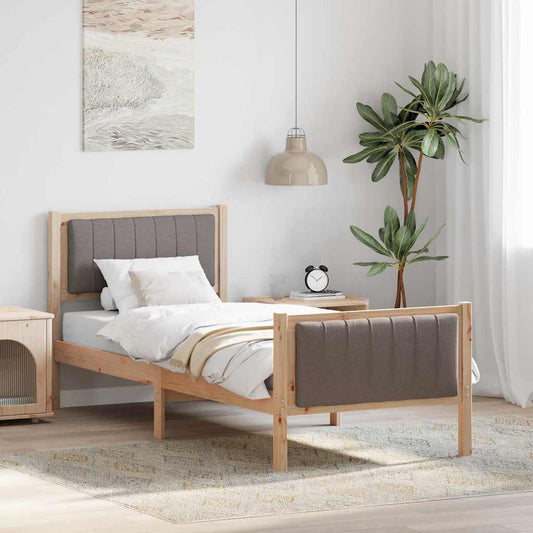 Struttura del Letto con testiera Marrone e taupe 75 x 190 cm | homemem39
