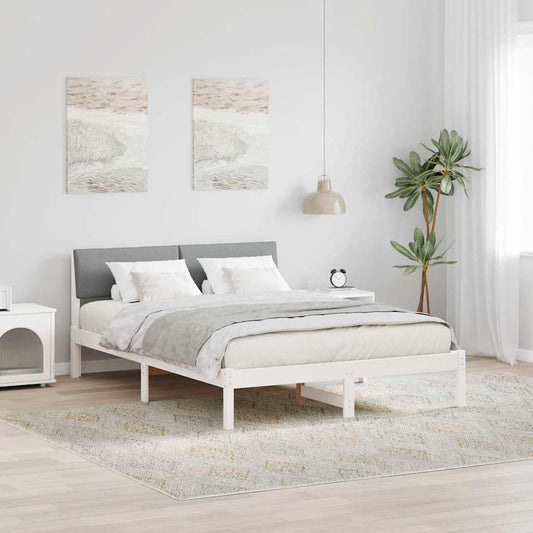 Struttura del Letto Bianco e grigio chiaro 160 x 200 cm | homemem39