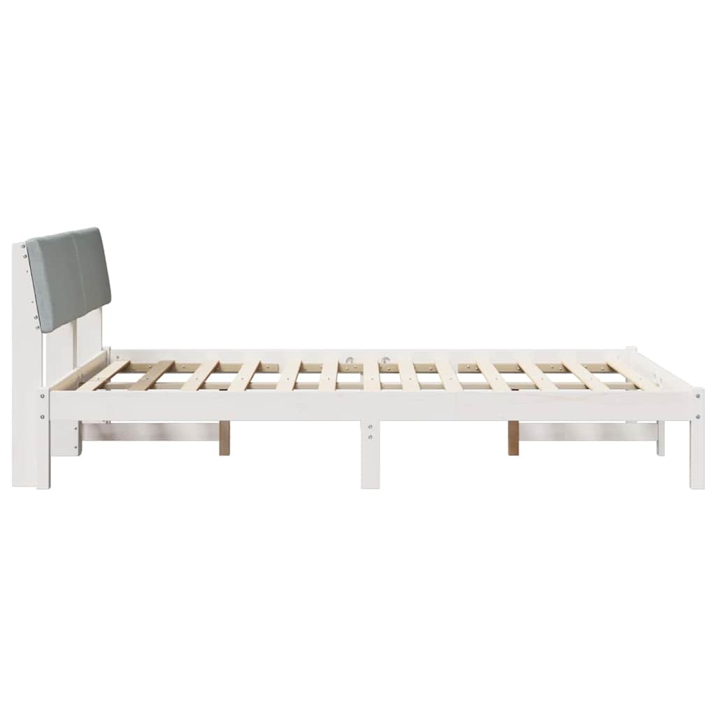 Struttura del Letto Bianco e grigio chiaro 160 x 200 cm | homemem39