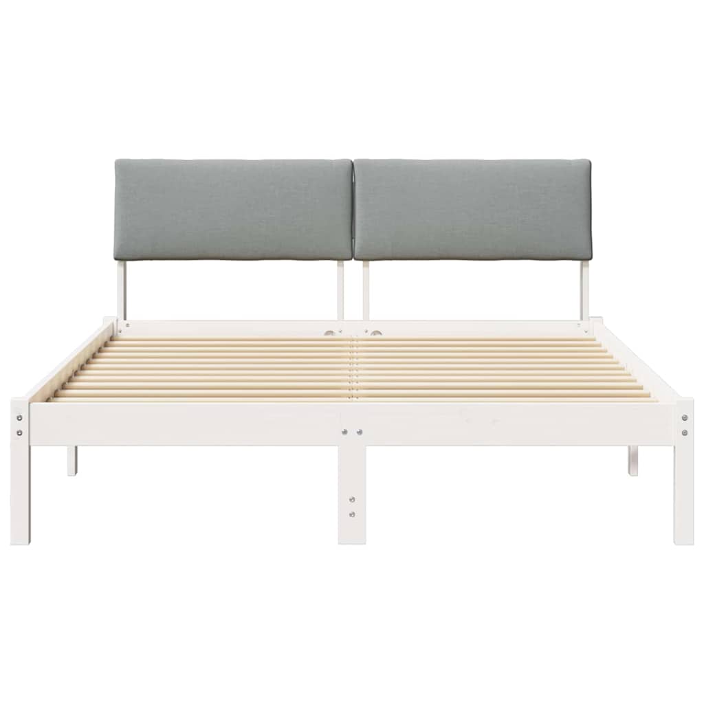 Struttura del Letto Bianco e grigio chiaro 150 x 200 cm | homemem39