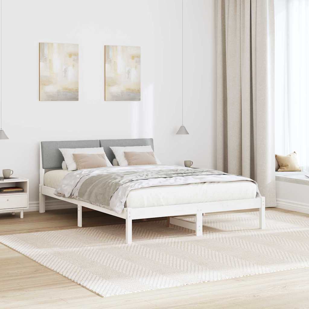 Struttura del Letto Bianco e grigio chiaro 140 x 200 cm | homemem39