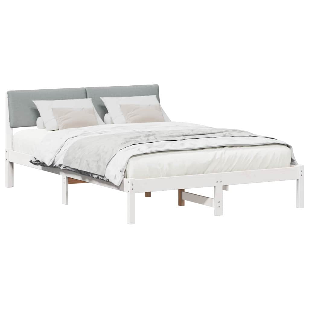 Struttura del Letto Bianco e grigio chiaro 140 x 200 cm | homemem39