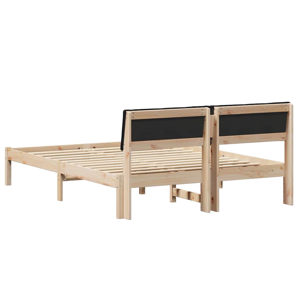 Struttura del Letto con testiera Marrone e nero 135 x 190 cm | homemem39