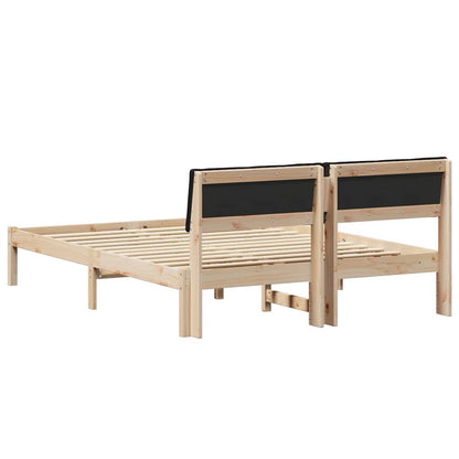 Struttura del Letto con testiera Marrone e nero 135 x 190 cm | homemem39