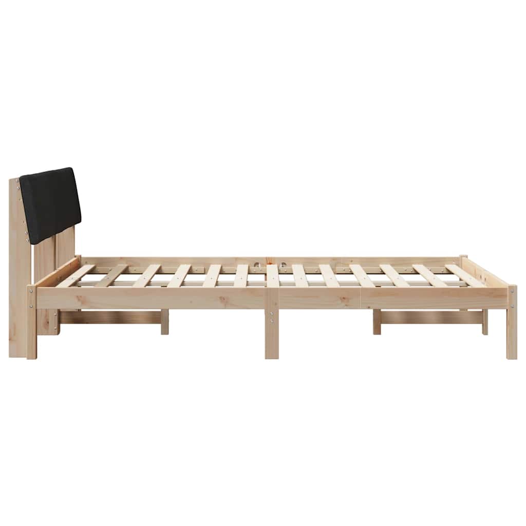 Struttura del Letto con testiera Marrone e nero 135 x 190 cm | homemem39
