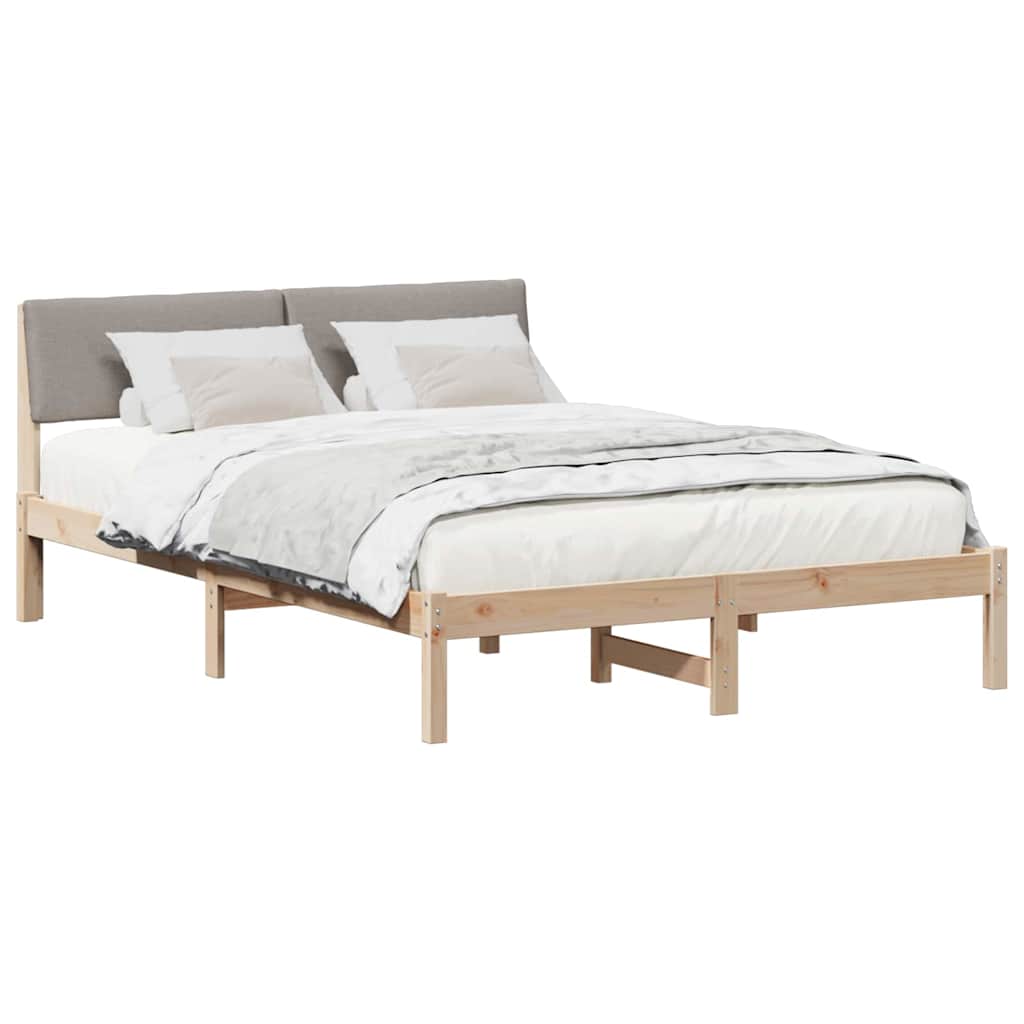 Struttura del Letto con testiera Marrone e taupe 135 x 190 cm | homemem39
