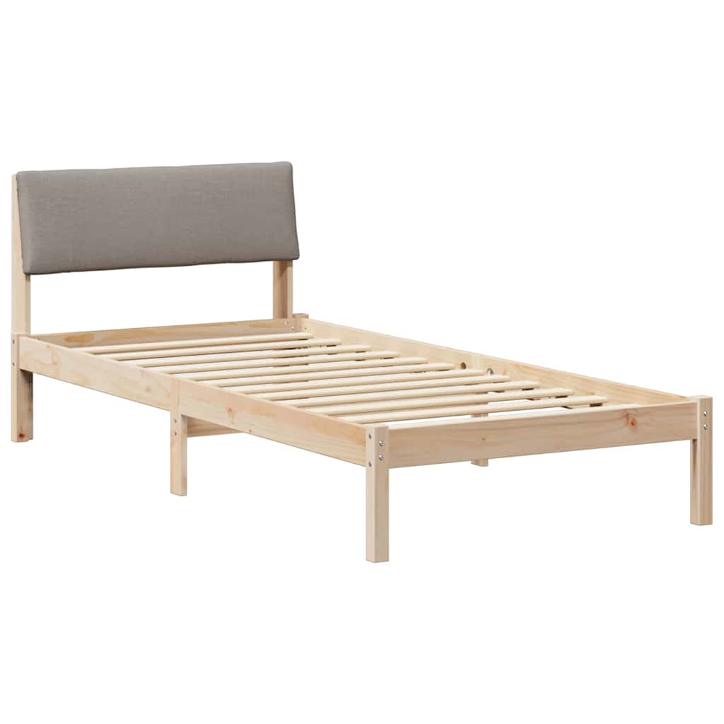 Struttura del Letto con testiera Marrone e taupe 100 x 200 cm | homemem39