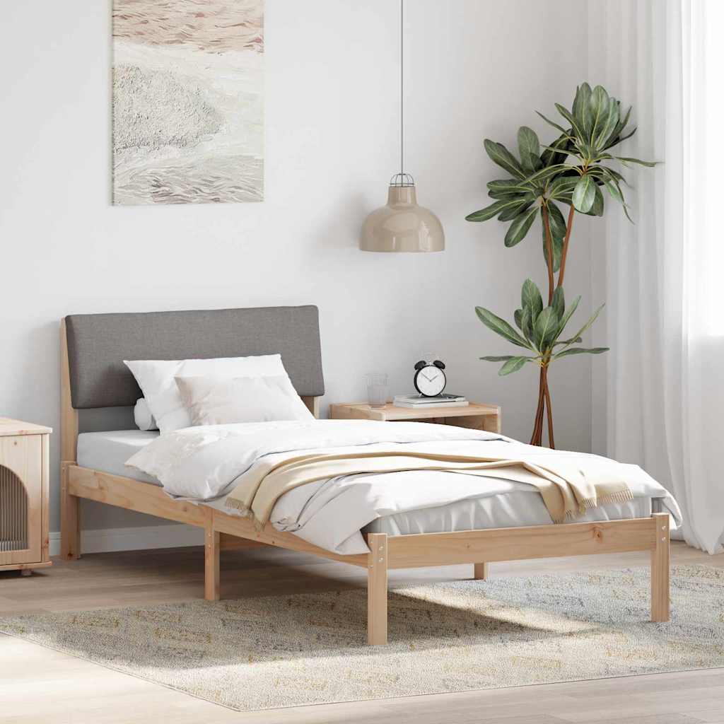 Struttura del Letto con testiera Marrone e taupe 90 x 200 cm | homemem39