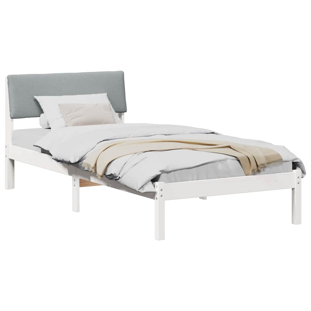 Struttura del Letto Bianco e grigio chiaro 90 x 200 cm | homemem39