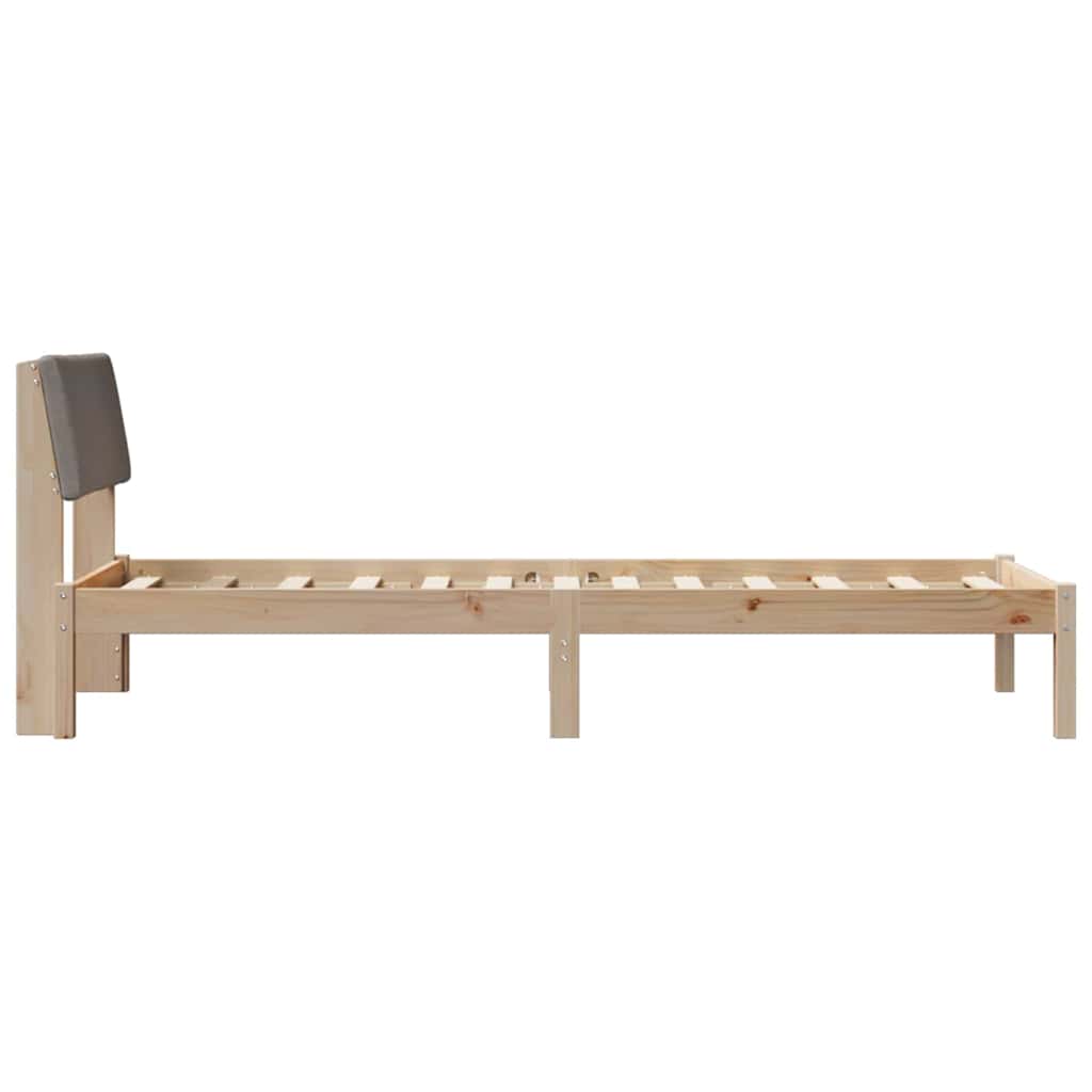Struttura del Letto con testiera Marrone e taupe 80 x 200 cm | homemem39