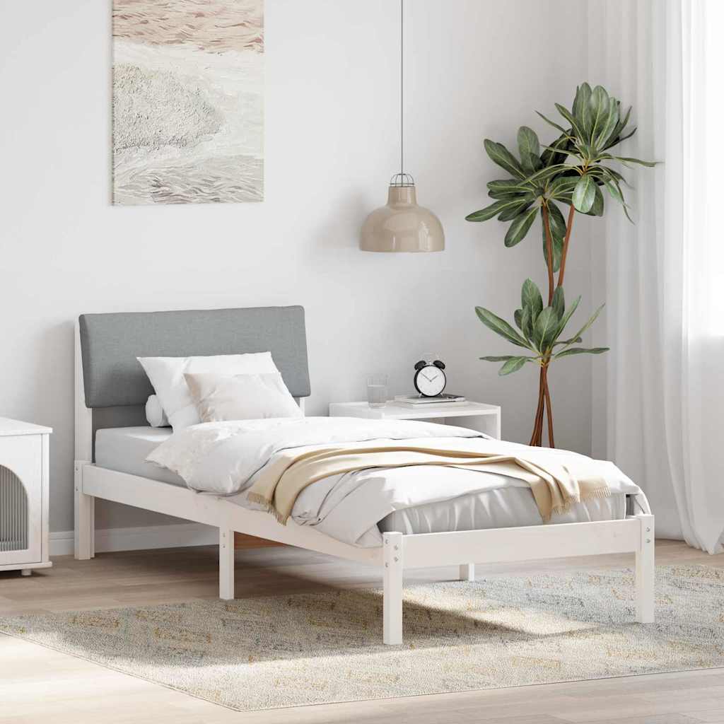 Struttura del Letto Bianco e grigio chiaro 80 x 200 cm | homemem39
