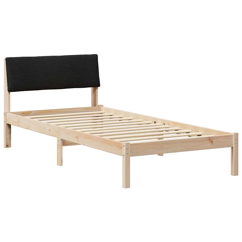 Struttura del Letto con testiera Marrone e nero 90 x 190 cm | homemem39
