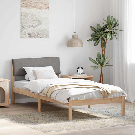 Struttura del Letto con testiera Marrone e taupe 90 x 190 cm | homemem39