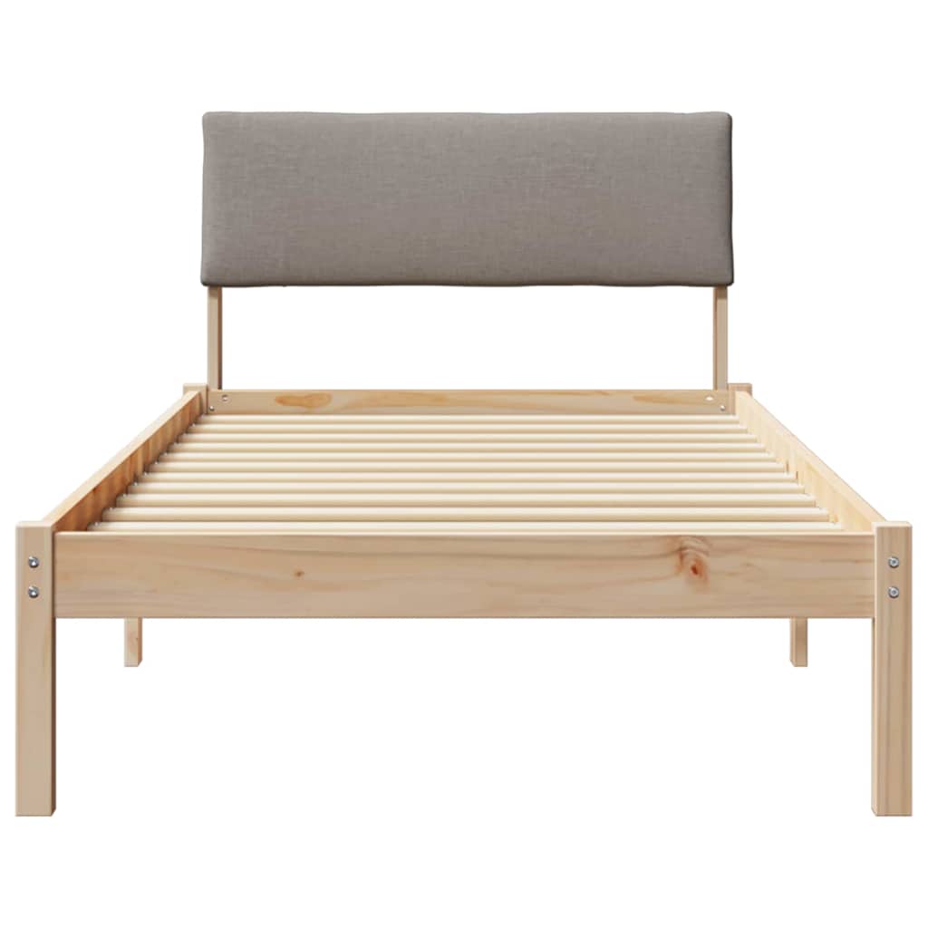 Struttura del Letto con testiera Marrone e taupe 90 x 190 cm | homemem39
