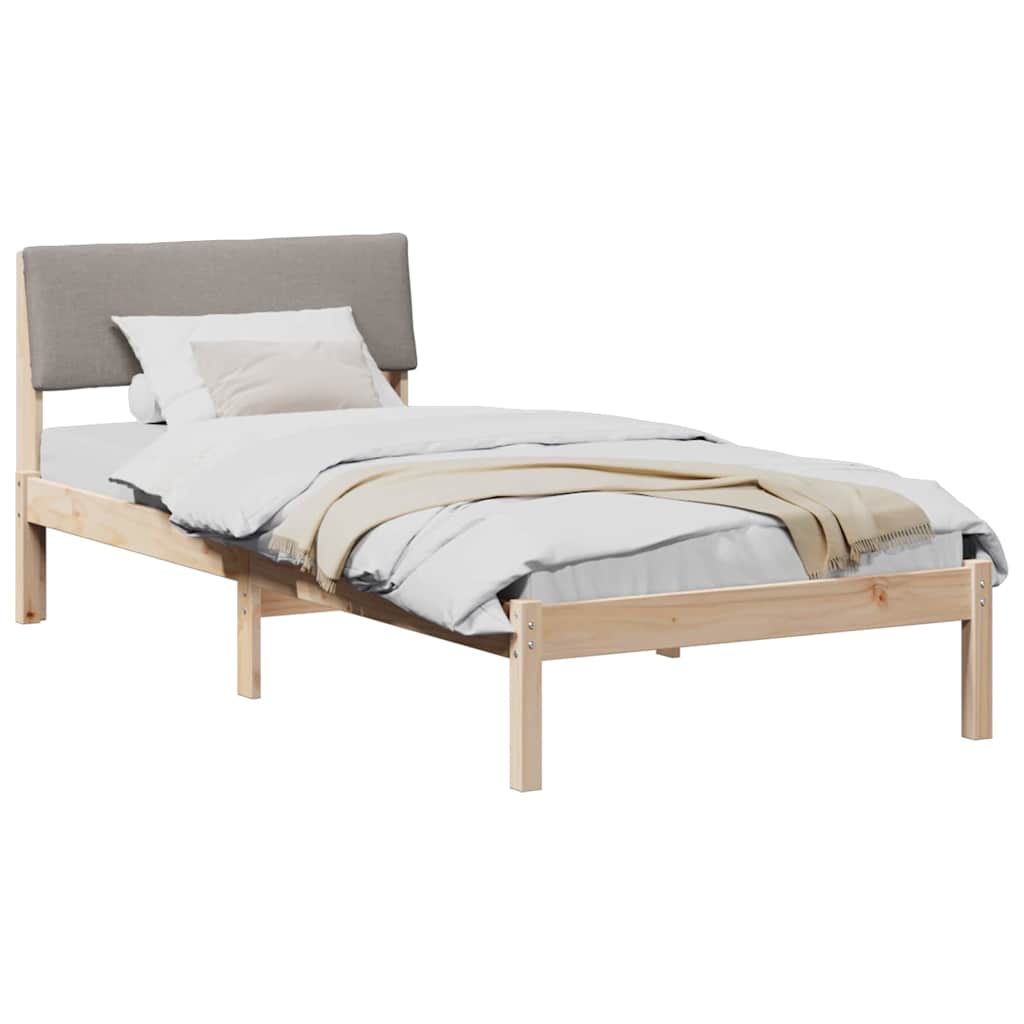 Struttura del Letto con testiera Marrone e taupe 90 x 190 cm | homemem39