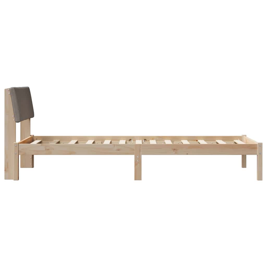 Struttura del Letto con testiera Marrone e taupe 90 x 190 cm | homemem39