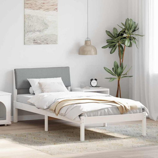 Struttura del Letto Bianco e grigio chiaro 90 x 190 cm | homemem39