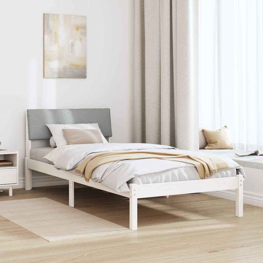 Struttura del Letto Bianco e grigio chiaro 90 x 190 cm | homemem39