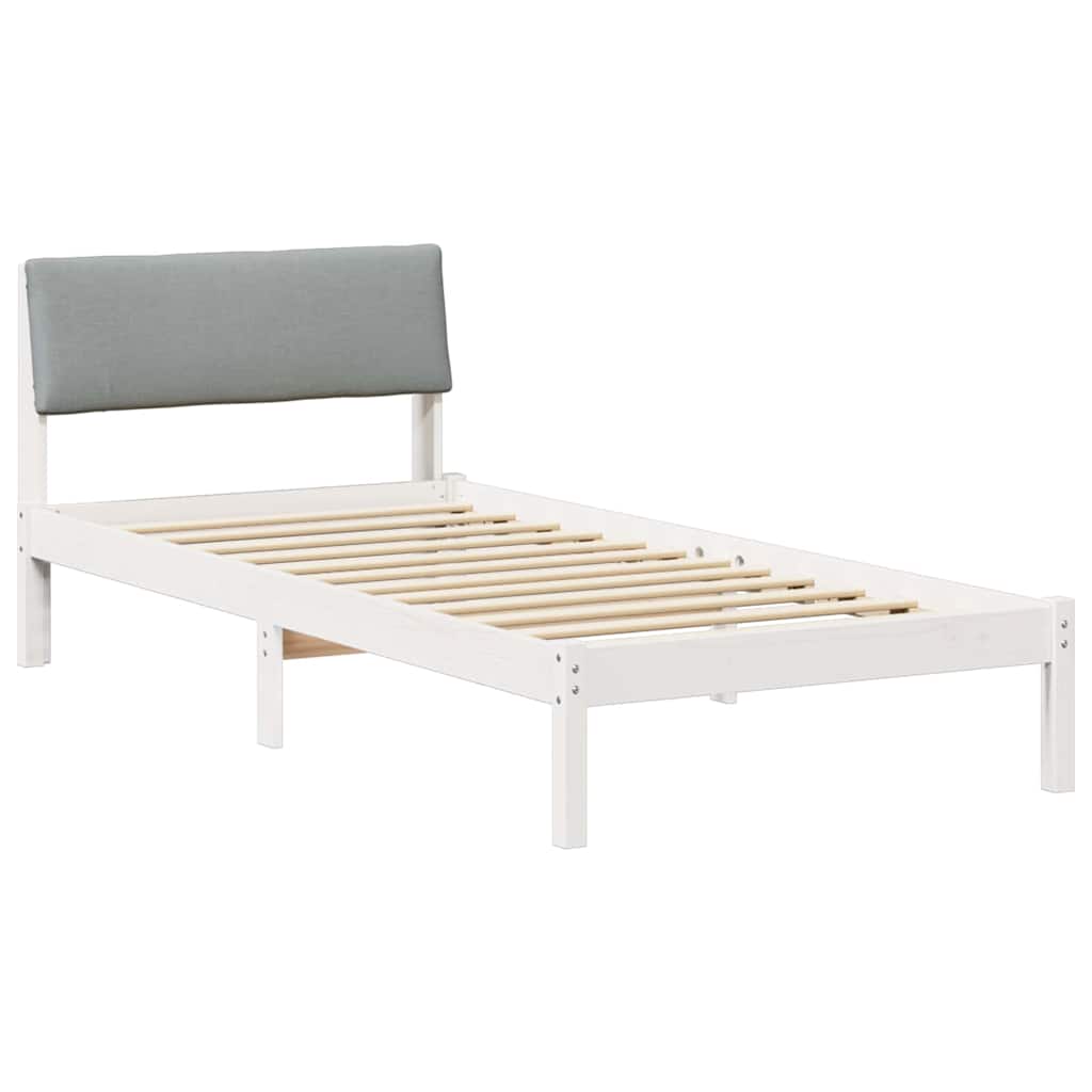 Struttura del Letto Bianco e grigio chiaro 90 x 190 cm | homemem39