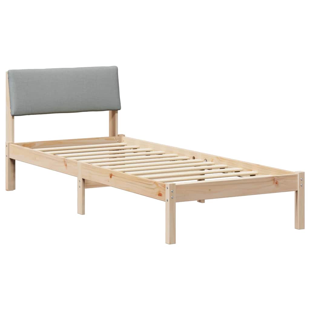 Struttura del Letto Marrone e grigio chiaro 75 x 190 cm | homemem39