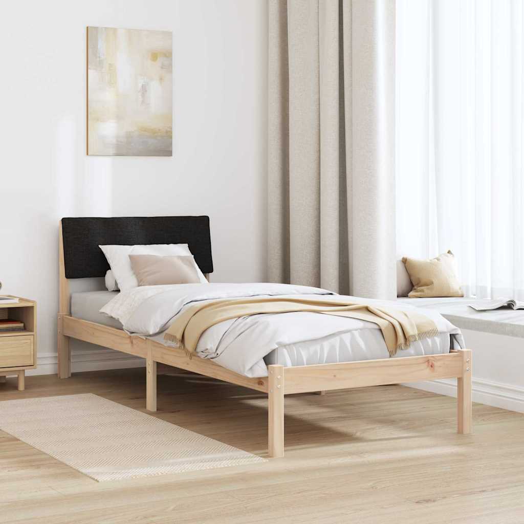 Struttura del Letto con testiera Marrone e nero 75 x 190 cm | homemem39