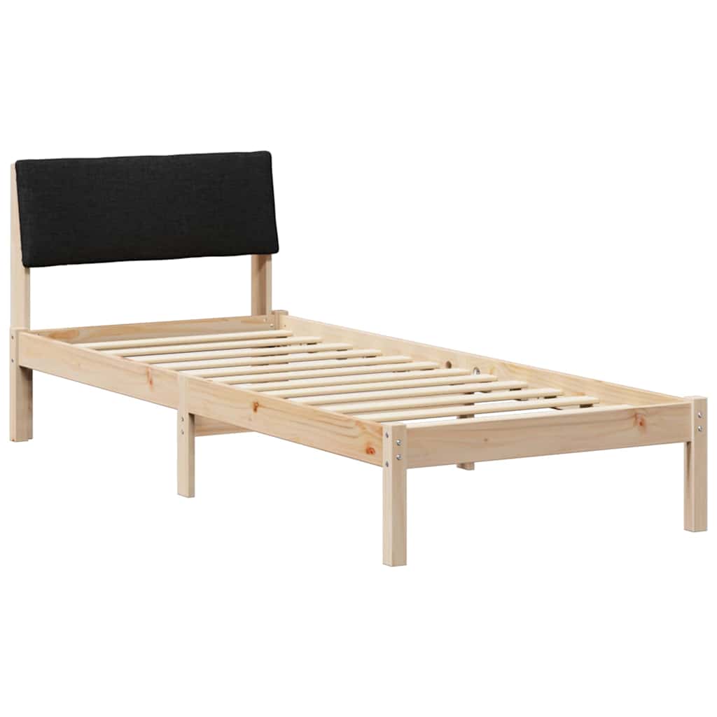 Struttura del Letto con testiera Marrone e nero 75 x 190 cm | homemem39