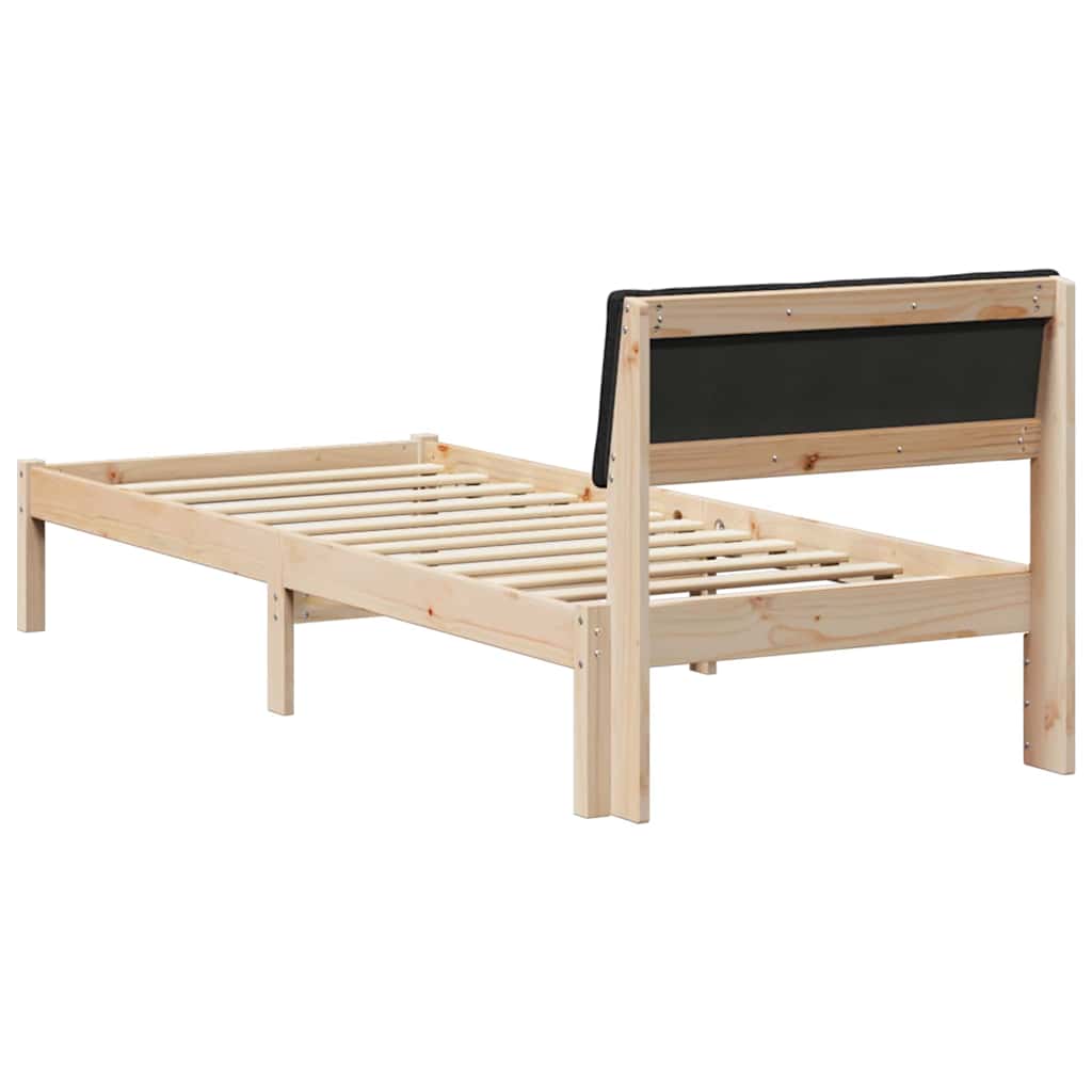 Struttura del Letto con testiera Marrone e nero 75 x 190 cm | homemem39