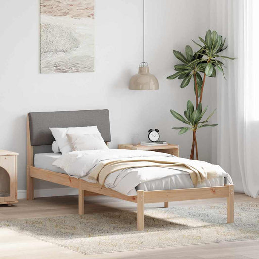 Struttura del Letto con testiera Marrone e taupe 75 x 190 cm | homemem39