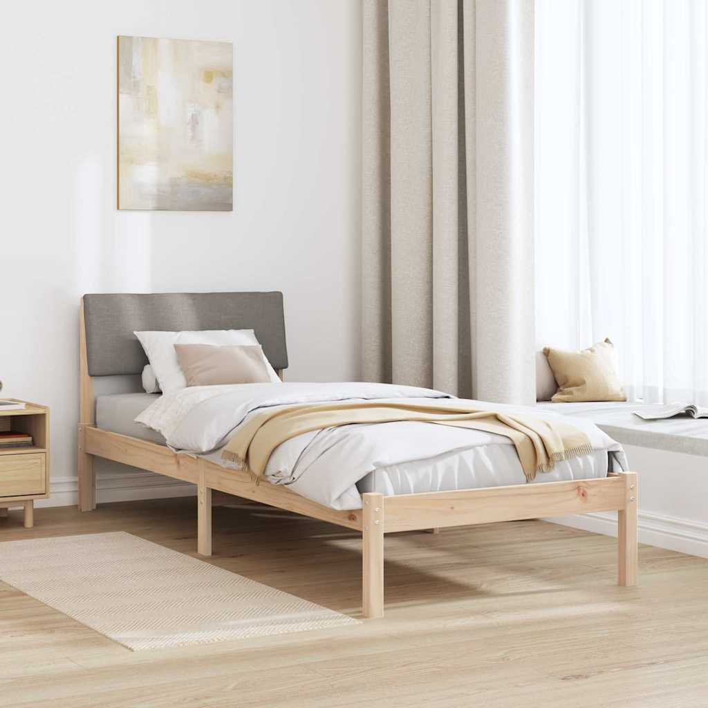 Struttura del Letto con testiera Marrone e taupe 75 x 190 cm | homemem39