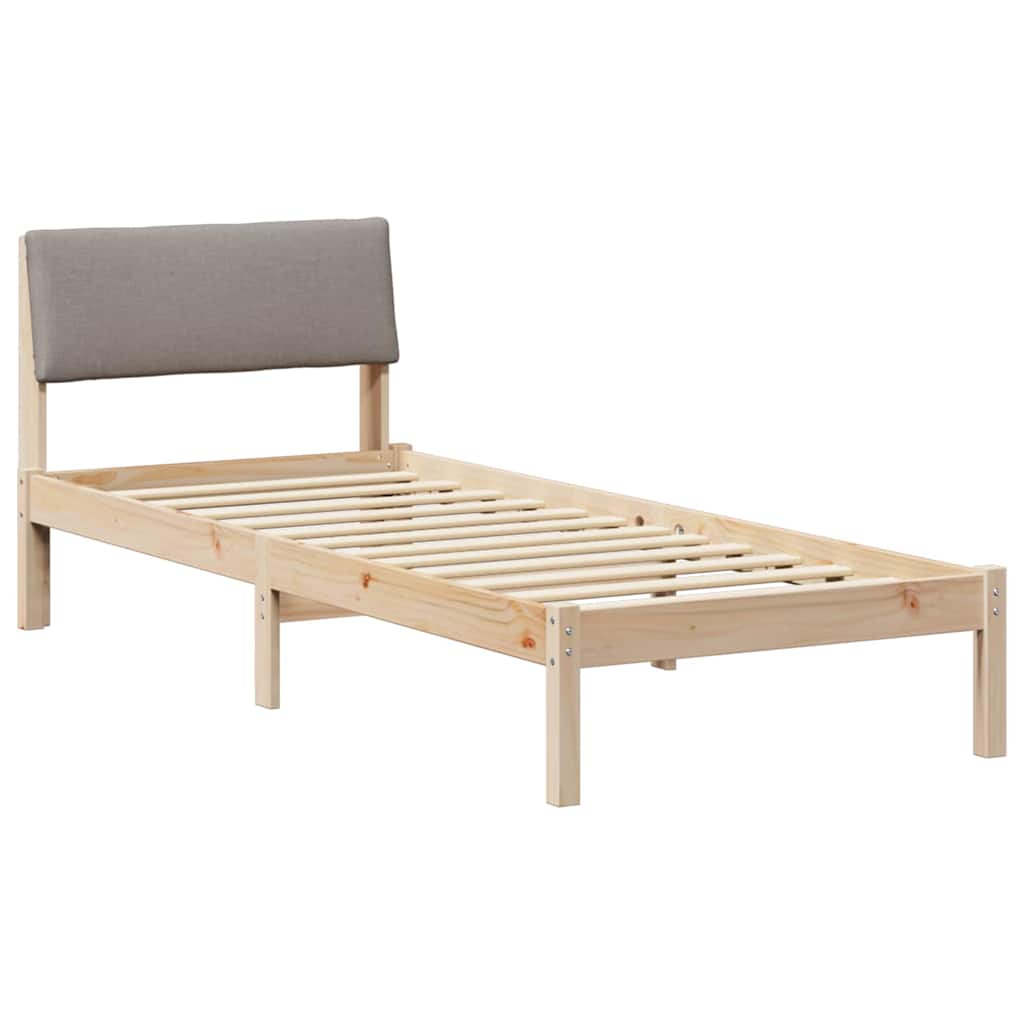 Struttura del Letto con testiera Marrone e taupe 75 x 190 cm | homemem39