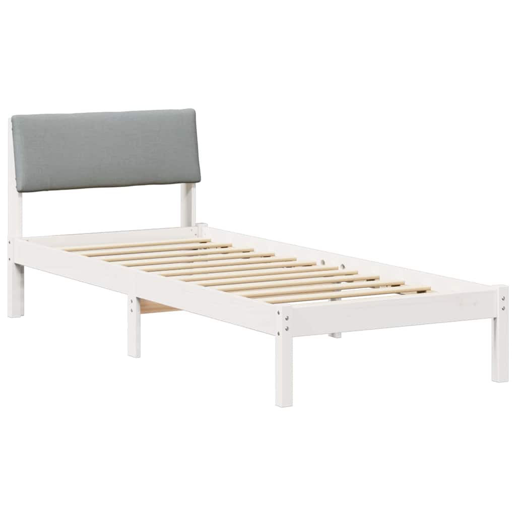 Struttura del Letto Bianco e grigio chiaro 75 x 190 cm | homemem39