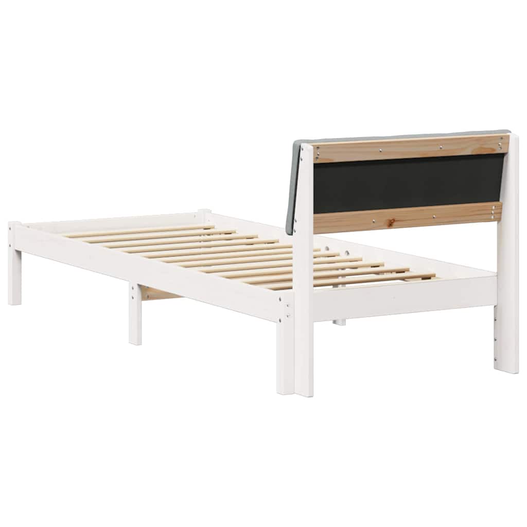 Struttura del Letto Bianco e grigio chiaro 75 x 190 cm | homemem39