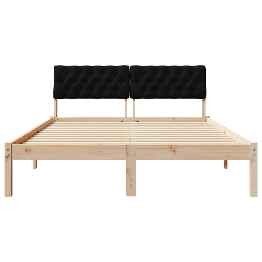 Struttura del Letto con testiera Marrone e nero 160 x 200 cm | homemem39