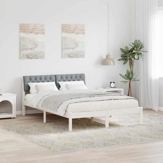 Struttura del Letto Bianco e grigio chiaro 160 x 200 cm | homemem39
