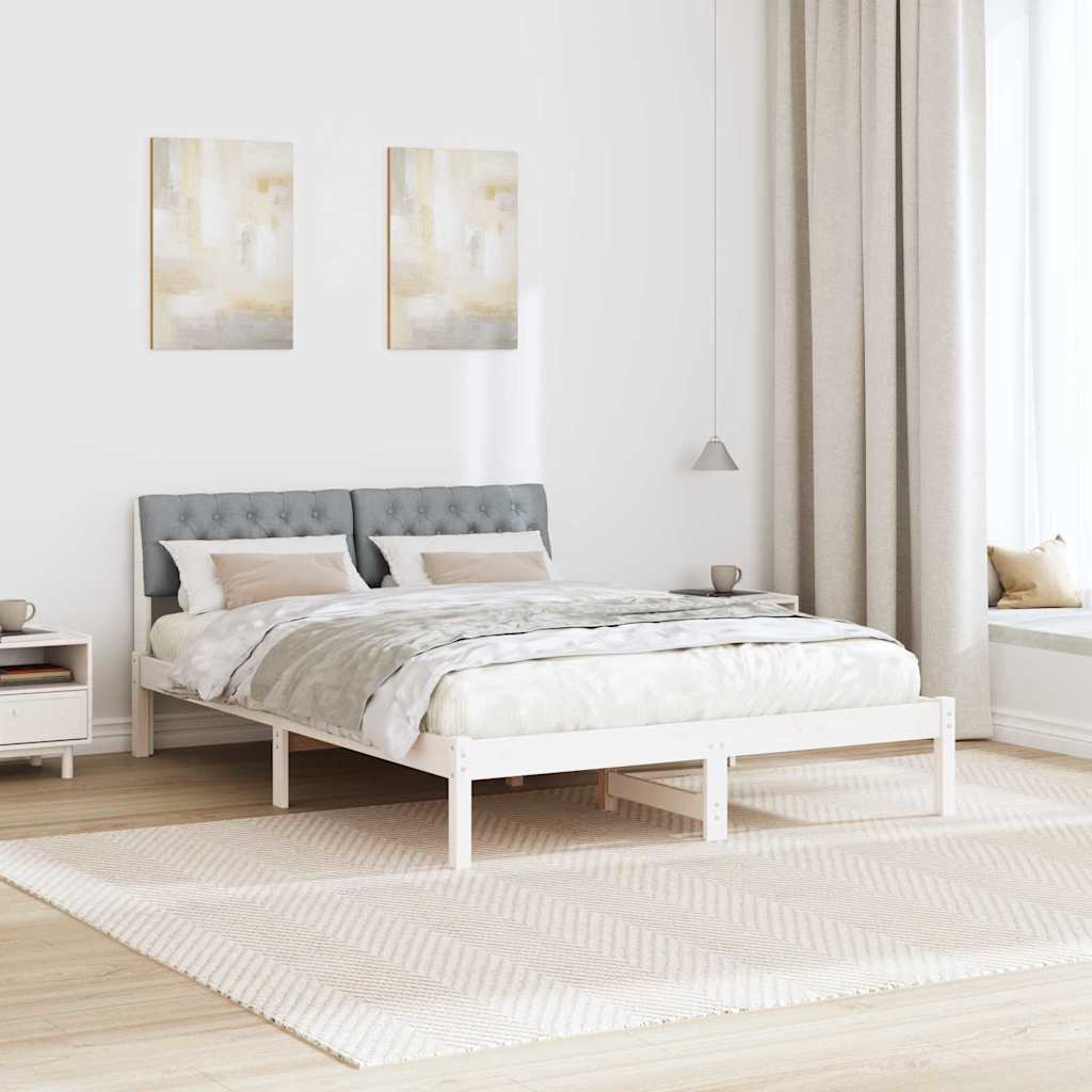 Struttura del Letto Bianco e grigio chiaro 150 x 200 cm | homemem39