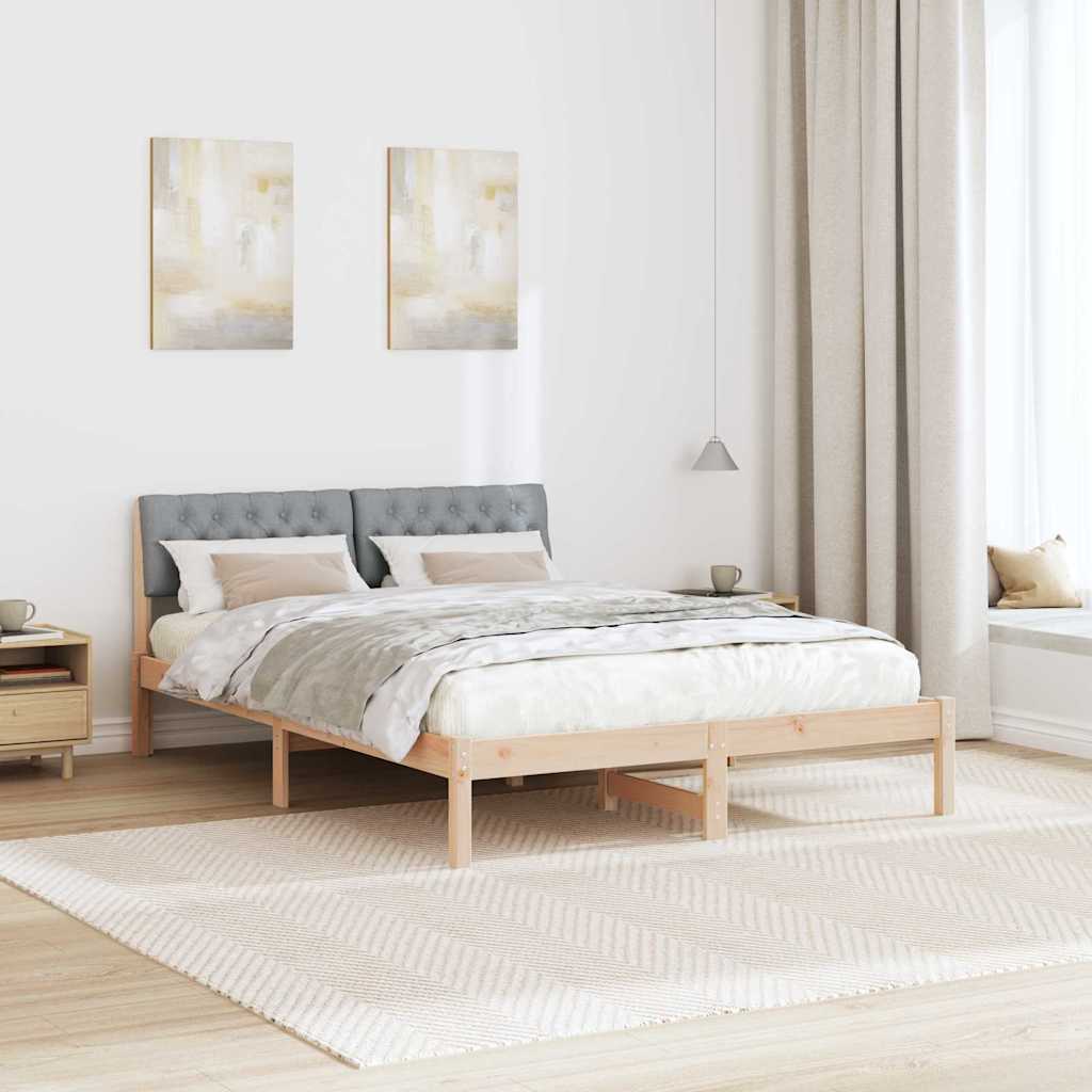 Struttura del Letto Marrone e grigio chiaro 140 x 200 cm | homemem39