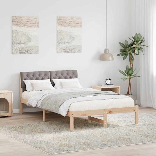 Struttura del Letto con testiera Marrone e taupe 120 x 200 cm | homemem39