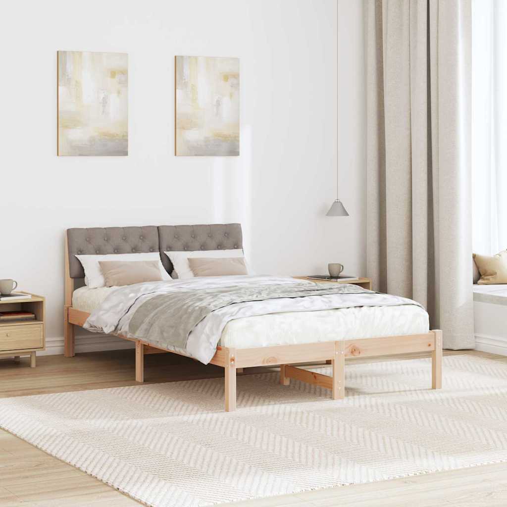 Struttura del Letto con testiera Marrone e taupe 120 x 200 cm | homemem39